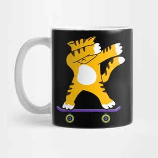 Dabbing Skater Cat Funny Dab Dance Skateboard Mug